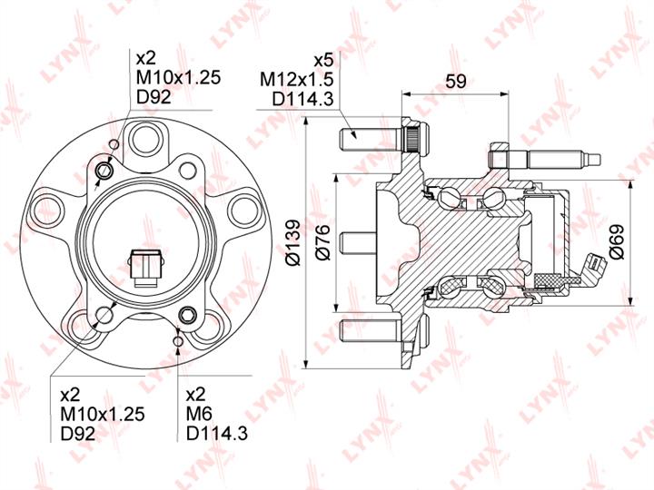 LYNXauto WH-1244 Wheel bearing kit WH1244: Buy near me in Poland at 2407.PL - Good price!