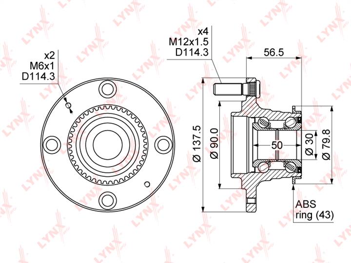 LYNXauto WH-1067 Wheel hub with rear bearing WH1067: Buy near me in Poland at 2407.PL - Good price!