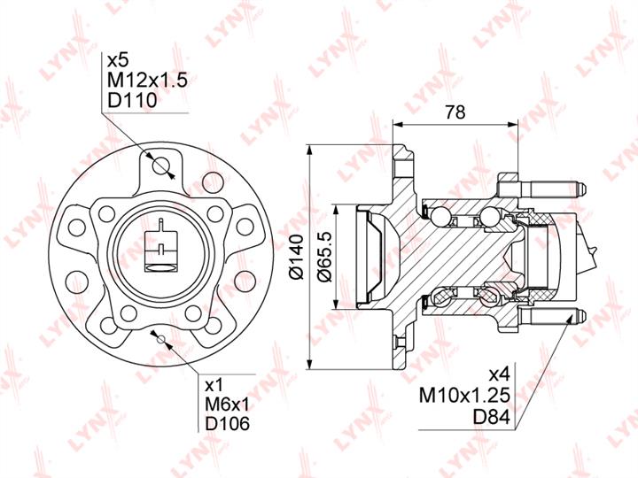 LYNXauto WH-1110 Wheel bearing kit WH1110: Buy near me in Poland at 2407.PL - Good price!