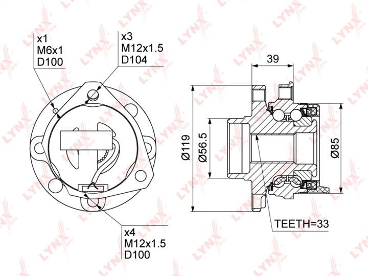 LYNXauto WH-1146 Wheel bearing kit WH1146: Buy near me at 2407.PL in Poland at an Affordable price!