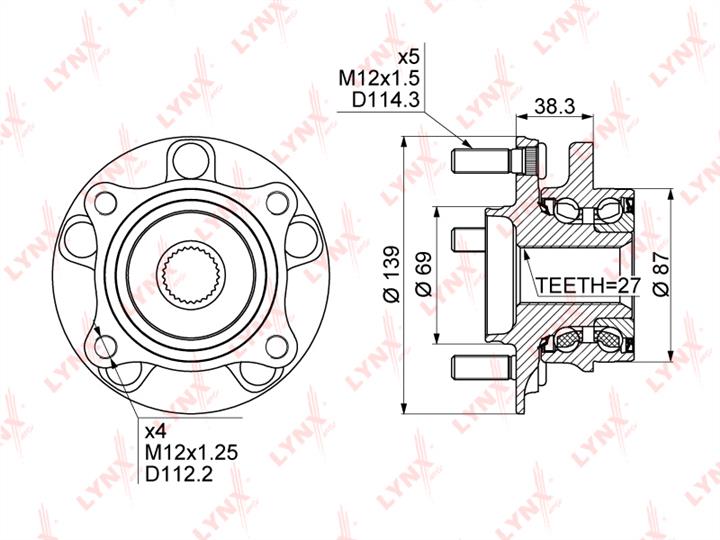 LYNXauto WH-1112 Wheel bearing kit WH1112: Buy near me in Poland at 2407.PL - Good price!