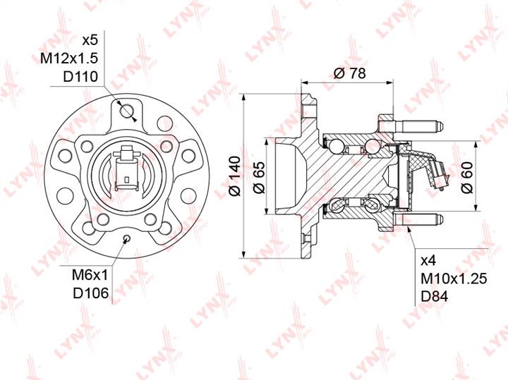 LYNXauto WH-1143 Wheel bearing kit WH1143: Buy near me in Poland at 2407.PL - Good price!