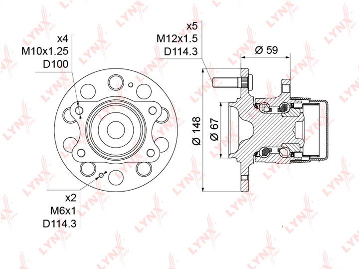 LYNXauto WH-1207 Wheel bearing kit WH1207: Buy near me in Poland at 2407.PL - Good price!