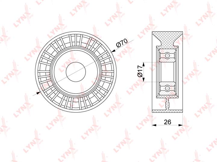LYNXauto PB-5193 Ролик натяжний ременя поліклинового (приводного) PB5193: Приваблива ціна - Купити у Польщі на 2407.PL!