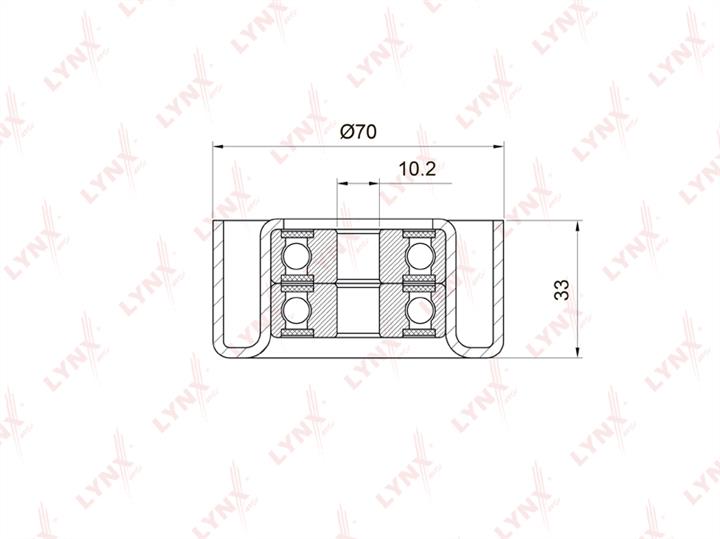 LYNXauto PB-7033 V-ribbed belt tensioner (drive) roller PB7033: Buy near me in Poland at 2407.PL - Good price!