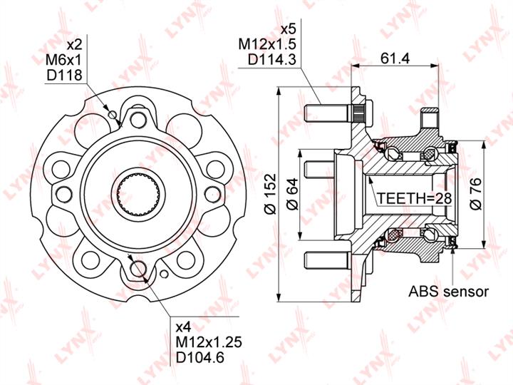 LYNXauto WH-1080 Wheel bearing kit WH1080: Buy near me in Poland at 2407.PL - Good price!