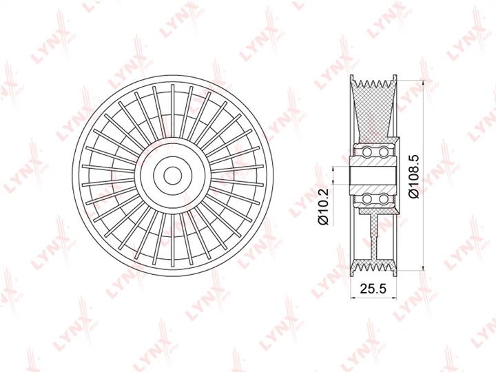 LYNXauto PB-7077 V-ribbed belt tensioner (drive) roller PB7077: Buy near me in Poland at 2407.PL - Good price!