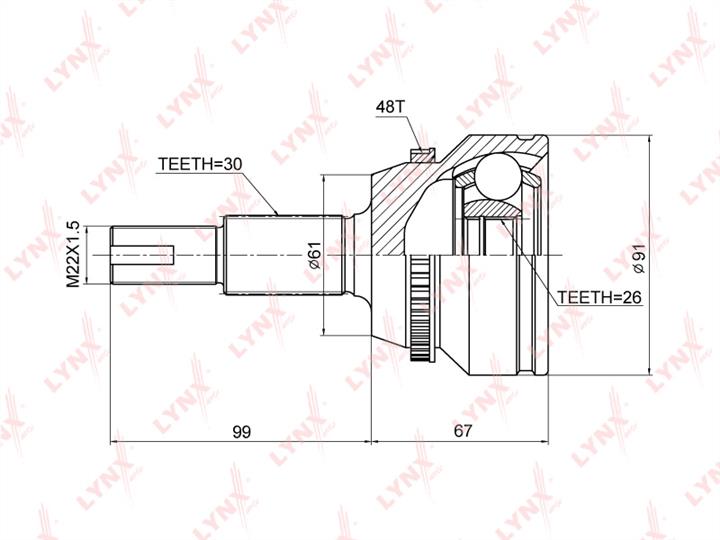 LYNXauto CO-3858A CV joint CO3858A: Buy near me in Poland at 2407.PL - Good price!