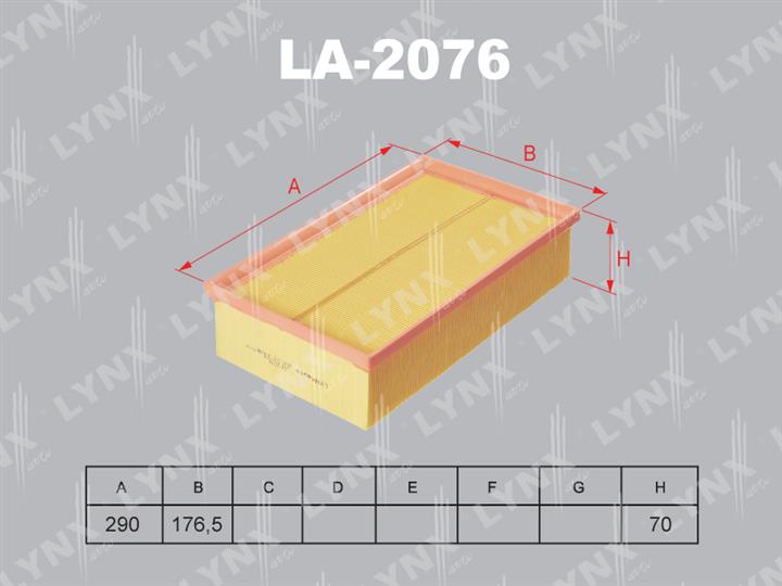 LYNXauto LA-2076 Air filter LA2076: Buy near me in Poland at 2407.PL - Good price!