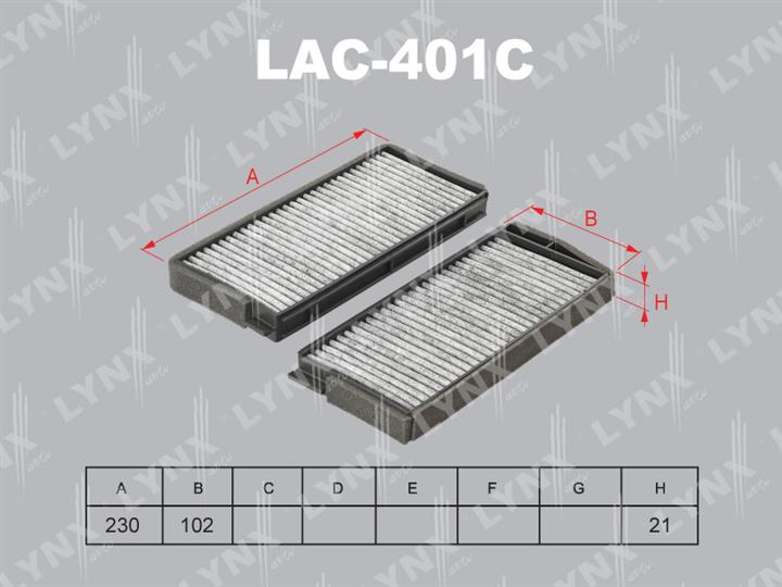 LYNXauto LAC-401C Filtr kabinowy z węglem aktywnym LAC401C: Dobra cena w Polsce na 2407.PL - Kup Teraz!