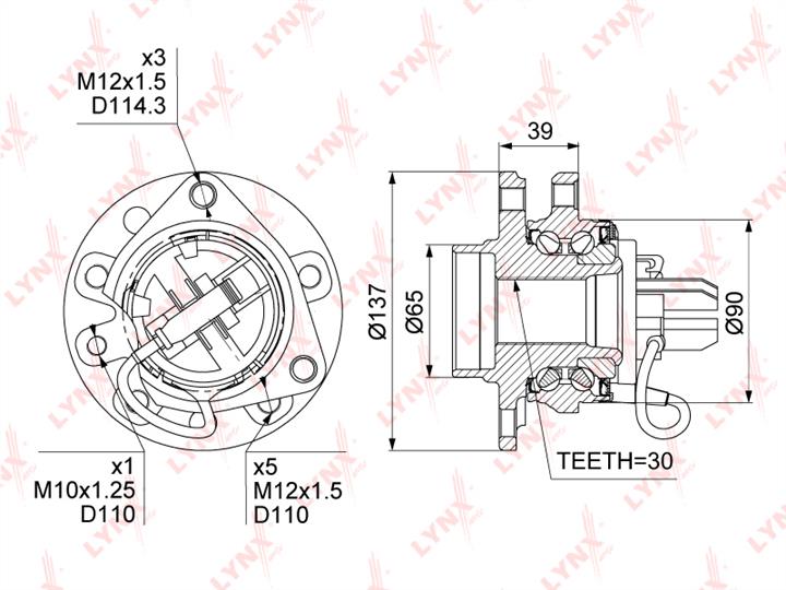 LYNXauto WH-1008 Wheel bearing kit WH1008: Buy near me in Poland at 2407.PL - Good price!