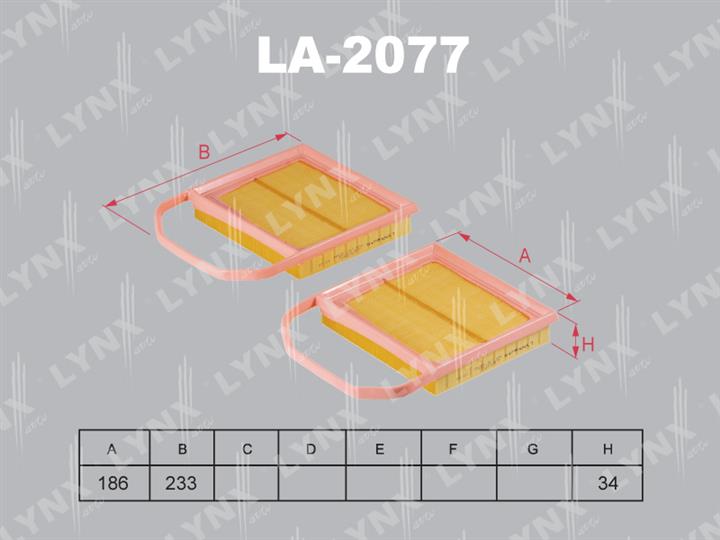 LYNXauto LA-2077 Filtr powietrza LA2077: Dobra cena w Polsce na 2407.PL - Kup Teraz!