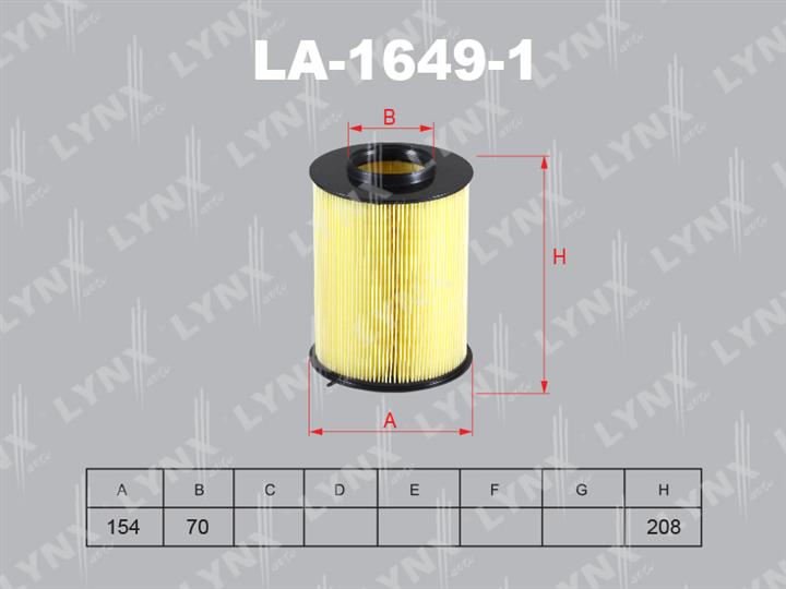 LYNXauto LA-1649-1 Air filter LA16491: Buy near me in Poland at 2407.PL - Good price!