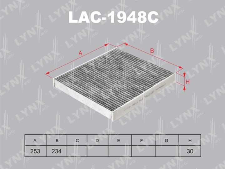 LYNXauto LAC-1948C Фільтр салону з активованим вугіллям LAC1948C: Приваблива ціна - Купити у Польщі на 2407.PL!
