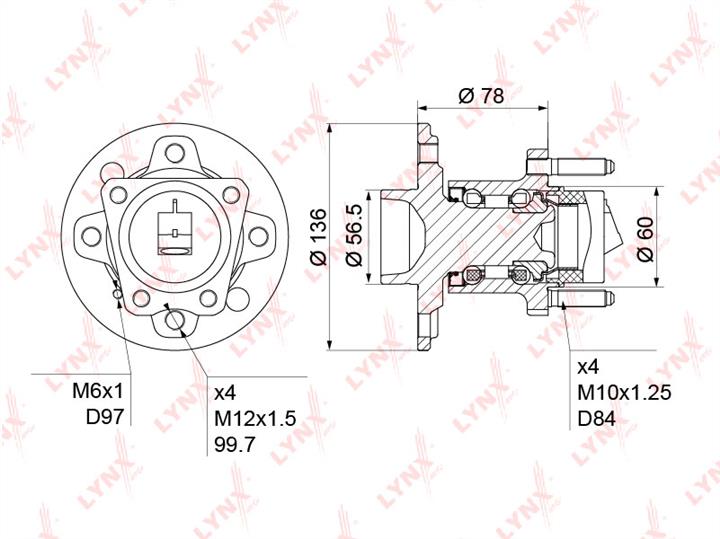 LYNXauto WH-1171 Wheel bearing kit WH1171: Buy near me in Poland at 2407.PL - Good price!