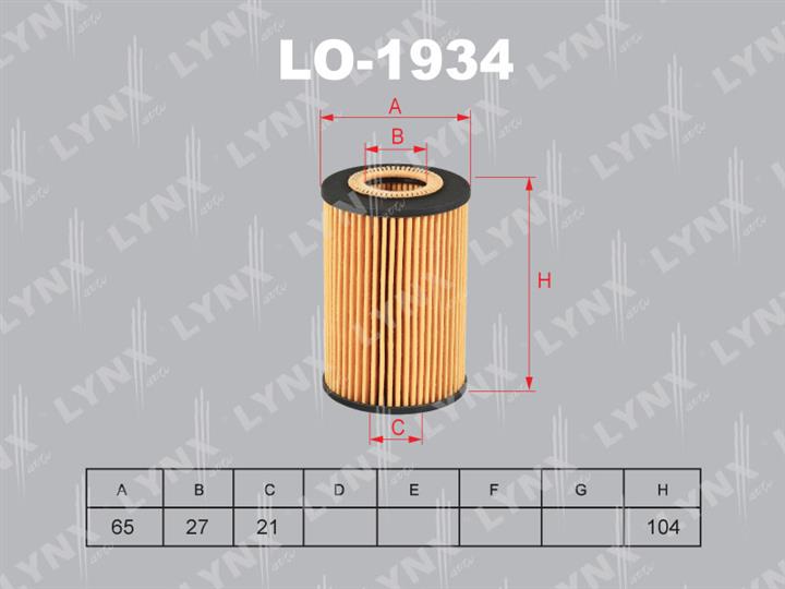 LYNXauto LO-1934 Oil Filter LO1934: Buy near me in Poland at 2407.PL - Good price!