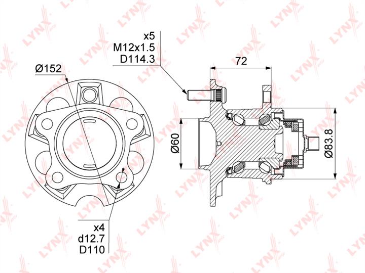 LYNXauto WH-1502 Wheel bearing kit WH1502: Buy near me in Poland at 2407.PL - Good price!