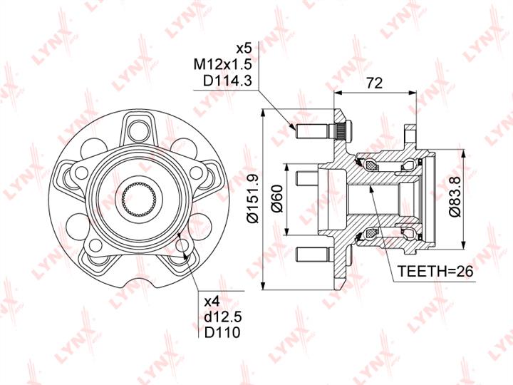 LYNXauto WH-1352 Wheel bearing kit WH1352: Buy near me in Poland at 2407.PL - Good price!