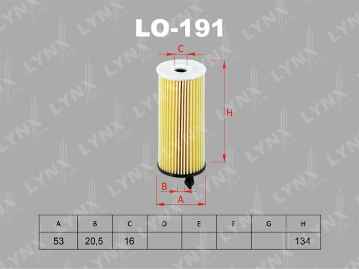 LYNXauto LO-191 Oil Filter LO191: Buy near me in Poland at 2407.PL - Good price!
