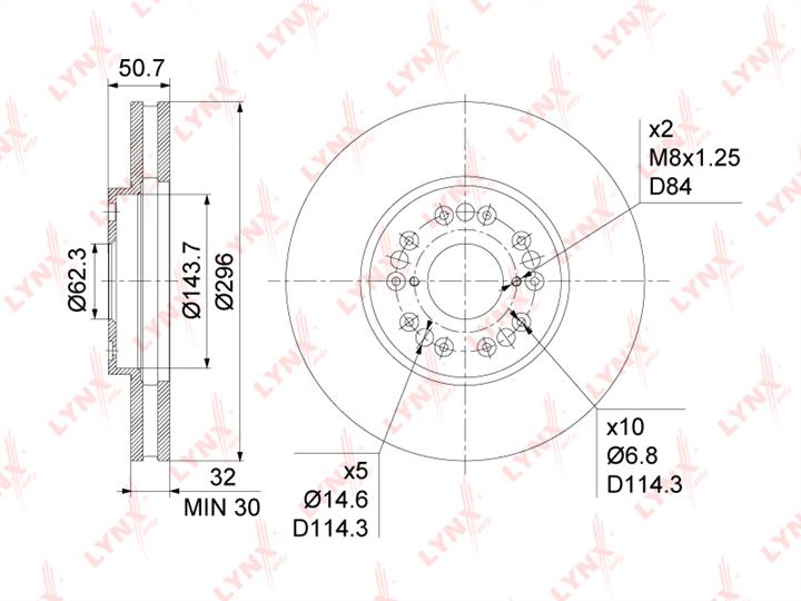 LYNXauto BN-1165 Innenbelüftete Bremsscheibe vorne BN1165: Kaufen Sie zu einem guten Preis in Polen bei 2407.PL!