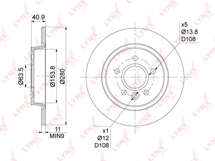 LYNXauto BN-1021 Bremsscheibe hinten, unbelüftet BN1021: Kaufen Sie zu einem guten Preis in Polen bei 2407.PL!