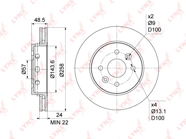 LYNXauto BN-1060 Front brake disc ventilated BN1060: Buy near me at 2407.PL in Poland at an Affordable price!