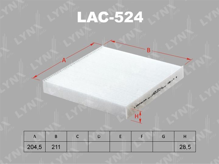 LYNXauto LAC-524 Фільтр салону LAC524: Приваблива ціна - Купити у Польщі на 2407.PL!