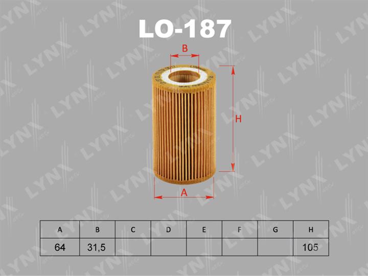 LYNXauto LO-187 Oil Filter LO187: Buy near me in Poland at 2407.PL - Good price!