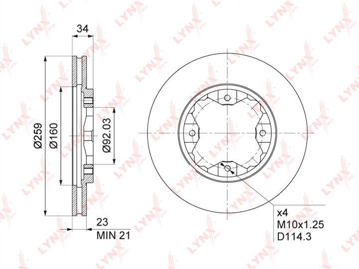 LYNXauto BN-1036 Wentylowana przednia tarcza hamulcowa BN1036: Dobra cena w Polsce na 2407.PL - Kup Teraz!