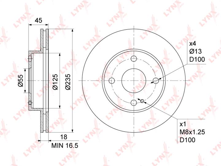 LYNXauto BN-1070 Front brake disc ventilated BN1070: Buy near me in Poland at 2407.PL - Good price!