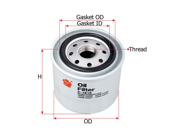 Sakura C-1815 Oil Filter C1815: Buy near me in Poland at 2407.PL - Good price!