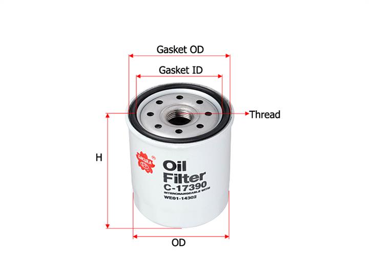 Sakura C-17390 Фільтр масляний C17390: Приваблива ціна - Купити у Польщі на 2407.PL!