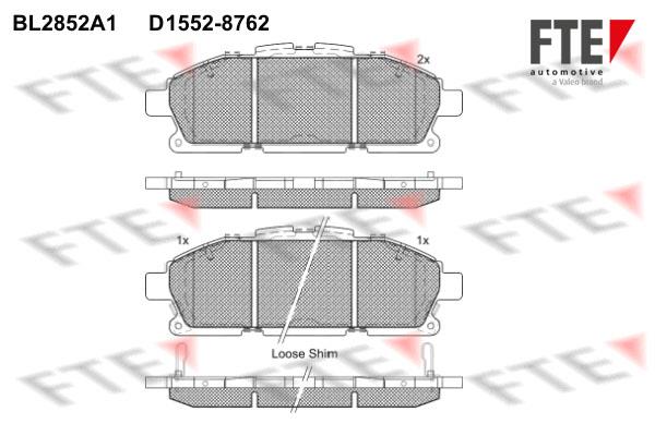 FTE BL2852A1 Brake Pad Set, disc brake BL2852A1: Buy near me in Poland at 2407.PL - Good price!