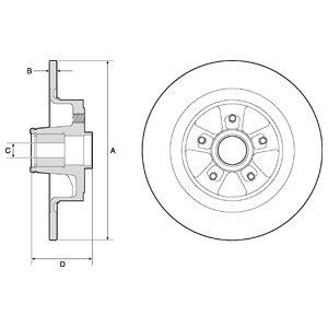 Delphi BG9136RSC Rear brake disc, non-ventilated BG9136RSC: Buy near me in Poland at 2407.PL - Good price!