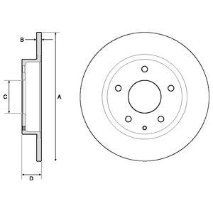 Delphi BG4707C Rear brake disc, non-ventilated BG4707C: Buy near me in Poland at 2407.PL - Good price!