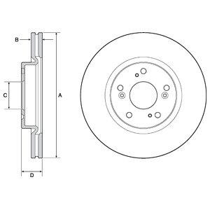Delphi BG4698C Front brake disc ventilated BG4698C: Buy near me at 2407.PL in Poland at an Affordable price!