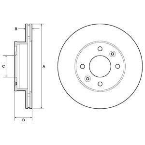 Delphi BG3935C Front brake disc ventilated BG3935C: Buy near me in Poland at 2407.PL - Good price!