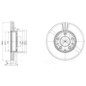 Delphi BG3874C Диск гальмівний передній вентильований BG3874C: Приваблива ціна - Купити у Польщі на 2407.PL!