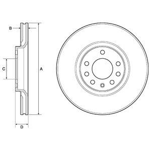 Delphi BG3770C Front brake disc ventilated BG3770C: Buy near me in Poland at 2407.PL - Good price!