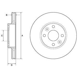 Delphi BG3762C Front brake disc ventilated BG3762C: Buy near me at 2407.PL in Poland at an Affordable price!