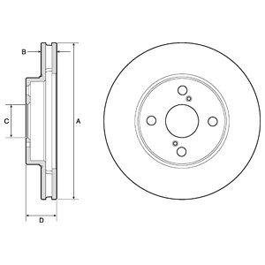 Delphi BG3734 Front brake disc ventilated BG3734: Buy near me at 2407.PL in Poland at an Affordable price!