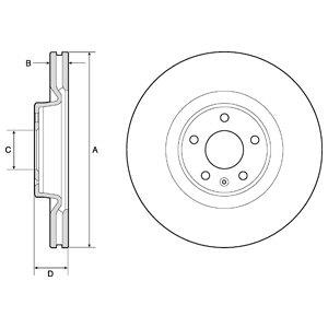 Delphi BG9181C Front brake disc ventilated BG9181C: Buy near me in Poland at 2407.PL - Good price!