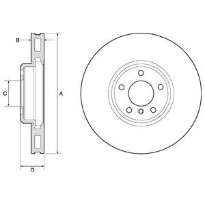 Delphi BG9156C Тормозной диск передний вентилируемый BG9156C: Отличная цена - Купить в Польше на 2407.PL!