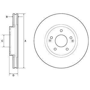 Delphi BG4809C Front brake disc ventilated BG4809C: Buy near me in Poland at 2407.PL - Good price!