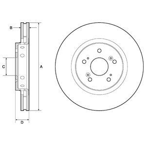 Delphi BG4808C Front brake disc ventilated BG4808C: Buy near me in Poland at 2407.PL - Good price!