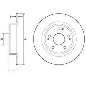 Delphi BG4801C Rear brake disc, non-ventilated BG4801C: Buy near me in Poland at 2407.PL - Good price!