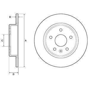 Delphi BG4761C Rear brake disc, non-ventilated BG4761C: Buy near me in Poland at 2407.PL - Good price!