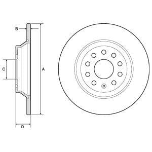 Delphi BG4751C Rear brake disc, non-ventilated BG4751C: Buy near me at 2407.PL in Poland at an Affordable price!