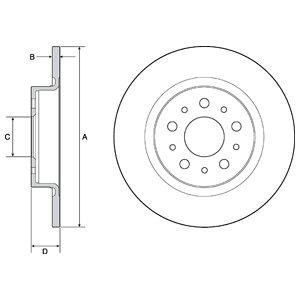 Delphi BG4690C Rear brake disc, non-ventilated BG4690C: Buy near me in Poland at 2407.PL - Good price!