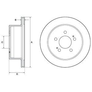 Delphi BG4677C Rear ventilated brake disc BG4677C: Buy near me in Poland at 2407.PL - Good price!